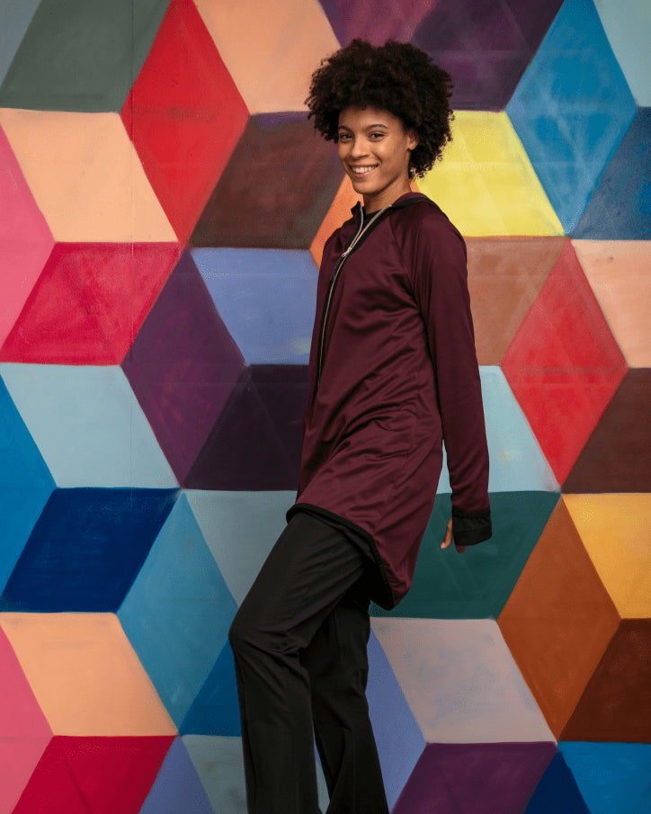 AURA-TECH Çapraz Fermuarlı Quick Dry Eşofman Üstü - Bordo