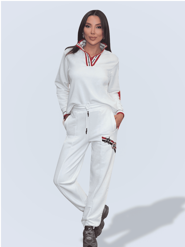 Patlı Eşofman Üst - Beyaz